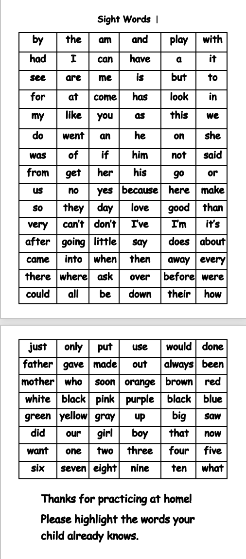 Sight Words 
